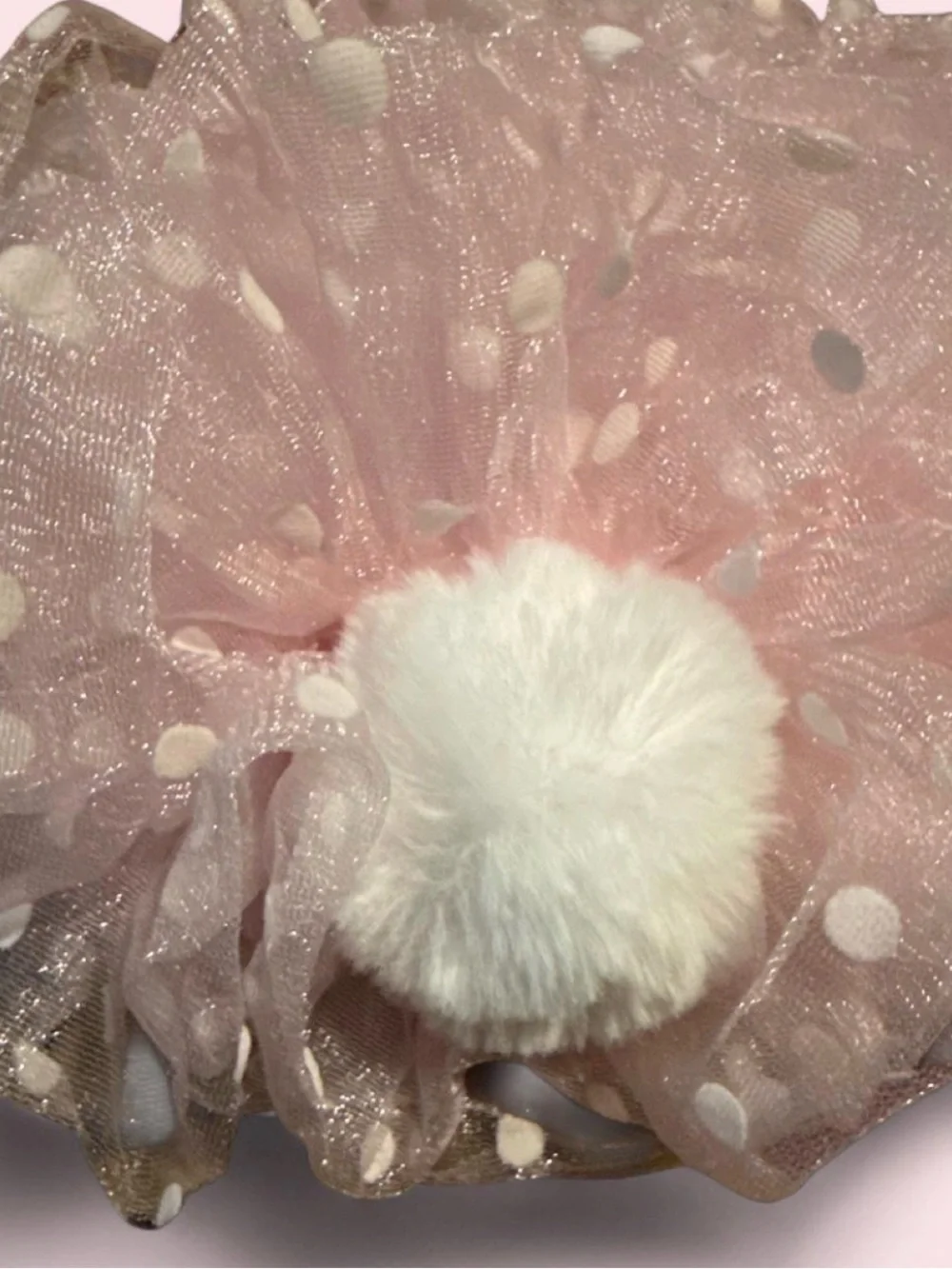 Pink Bunny Ear Headband and tutu with bunny tail attached